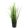 Artificial Grass Plant With Blue Ceramic Planter, thumbnail 2 of 5