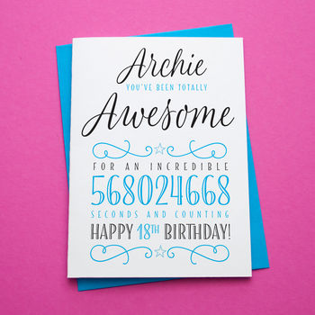 Happy Birthday In Seconds Personalised Decorative Card, 3 of 7