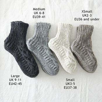 Fair Trade Cable Knit Wool Unisex Slipper Socks, 11 of 12