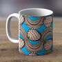 Blue And Grey African Fabric Mug 25, thumbnail 1 of 2