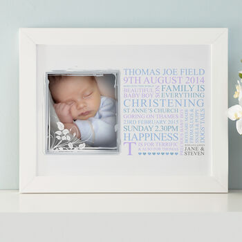 Personalised Baby Christening Art Gift, 6 of 11