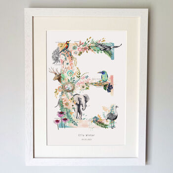 Personalised A To I Pastel Wildlife Letter Print, 11 of 12