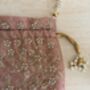 Pink Silk Embroidered Potli Bag, thumbnail 8 of 8