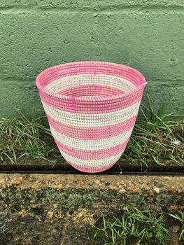 Waste Paper Basket Turquoise Stripe Apl19/Tq, 2 of 3