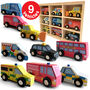 Wooden Car Toy Vehicle Set, thumbnail 1 of 10