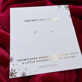 Sterling Silver Snowflake Stud Earrings, 3 of 4