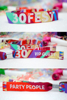 30 Fest 30th Birthday Party Festival Wristbands Favours, 2 of 6