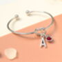 Personalised Initial Silver Bracelet Friendship Knot Cuff Bracelet, thumbnail 5 of 10
