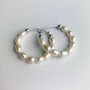 Sterling Silver Pearl Hoop Earrings, thumbnail 1 of 5