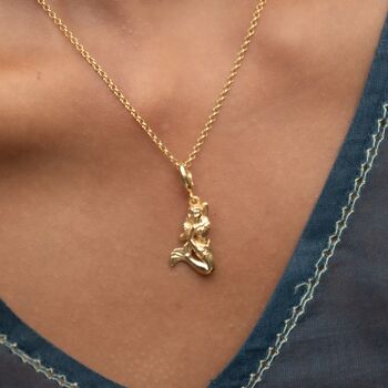 Mermaid Charm Necklace, Sterling Silver Or Gold Plated, 5 of 9