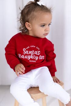 Officially On Santa's Nice List Embroidered Personalised Sweatshirt Jumper, 4 of 8