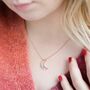 Constellation Moon Pendant Necklace In Rose Gold, thumbnail 8 of 12