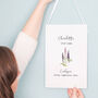 Birth Flower Personalised Water Colour Hanging Print, thumbnail 9 of 12