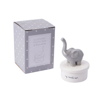 Ceramic 'My Tooth Box' Elephant Keepsake Trinket, 2 of 4