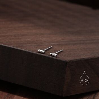 Extra Tiny Three Dot Stud Earrings In Sterling Silver, 5 of 12