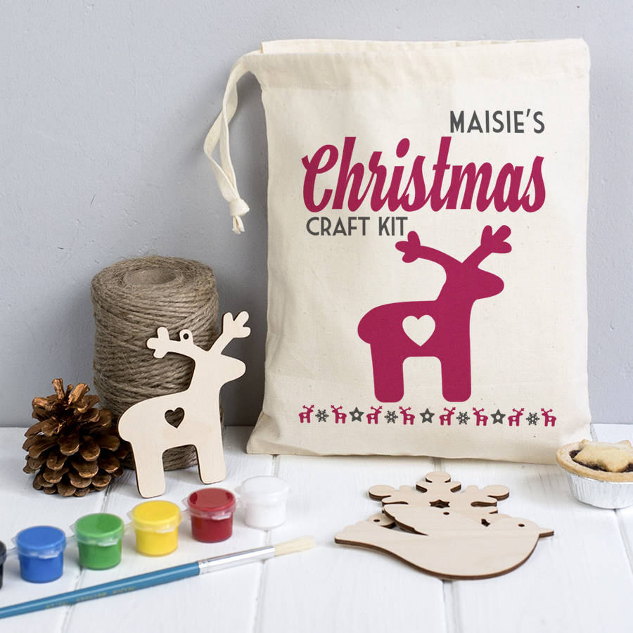 Personalised Christmas Decoration Craft Kit In A Bag By The Little