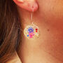 Customisable Earrings Flowers Small Circle, thumbnail 8 of 12