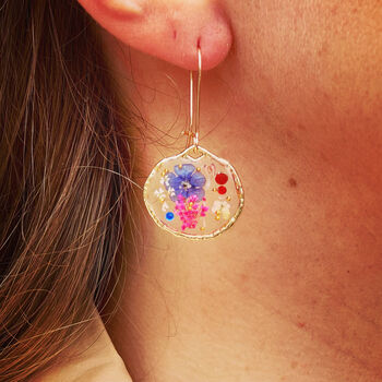 Customisable Earrings Flowers Small Circle, 8 of 12