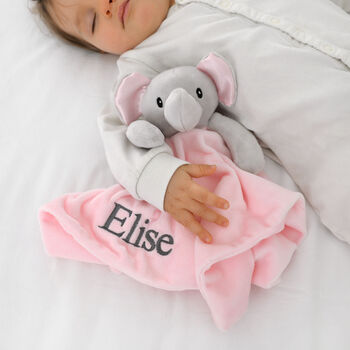 Personalised Pink Elephant Blanket, Comforter And Towel, 5 of 8