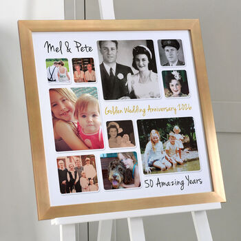 Personalised Golden Wedding Anniversary Photo Collage, 8 of 9