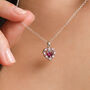 Red Heart Rhodolite Garnet Pendant Necklace In Silver And Gold, thumbnail 1 of 12