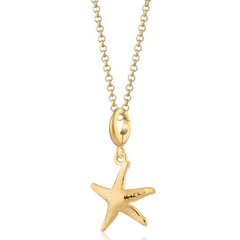 Starfish Charm Necklace, Sterling Silver Or Gold Plated, 4 of 9