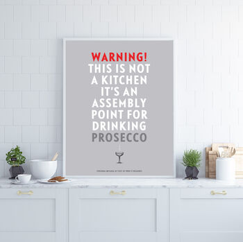 Personalised 'Prosecco Assembly Point' Print, 3 of 4