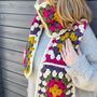 Granny Square Scarf 100% Merino Crochet Kit, thumbnail 1 of 6