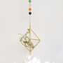Gold Plate Seven Chakra Crystal Airplant Suncatcher, thumbnail 1 of 4