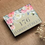 Personalised Mirrored Pink Peony House Door Number Sign, thumbnail 2 of 7