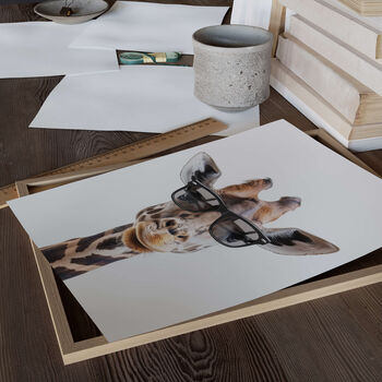 Giraffe In Sunglasses Print, 4 of 8