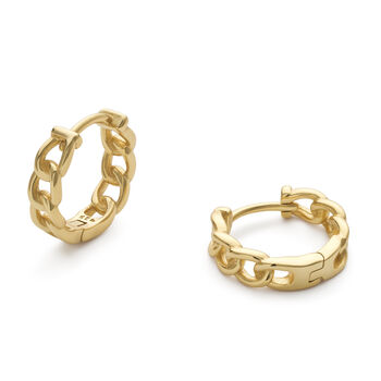 Gold Plated And Sterling Silver Chain Earring Hoops, 2 of 7