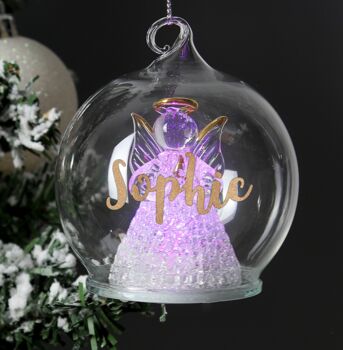 Personalised Christmas LED Angel Bauble, 2 of 4