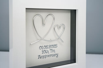 Personalised 10th Tin Aluminium Wedding Anniversary Frame Gift, 4 of 4