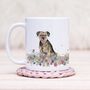 Border Terrier Floral Wrap Mug, thumbnail 1 of 2