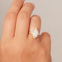 White Moonstone 18 K Gold And Silver Pear Shaped Ring, thumbnail 1 of 12