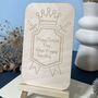 Personalised Wooden Father's Day Crest And Crown Card, thumbnail 1 of 6