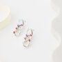 Rainbow Coloured Chunky Cuban Chain Earrings, thumbnail 2 of 6