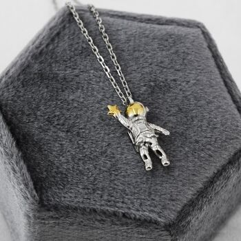 Sterling Silver Astronaut Pendant Necklace, 2 of 10