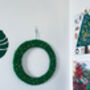 Colourful Punch Needle Christmas Wreath, thumbnail 2 of 10