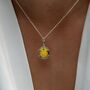My Lucky Star Yellow Enamel Coin Necklace, thumbnail 3 of 10
