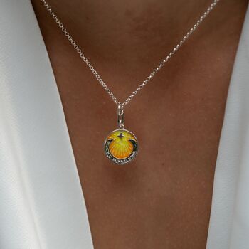 My Lucky Star Yellow Enamel Coin Necklace, 3 of 10