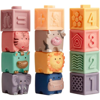 Soft Sensory Building Blocks And Balls Or Wooden Blocks With A Personalised Storage Bag, 2 of 3