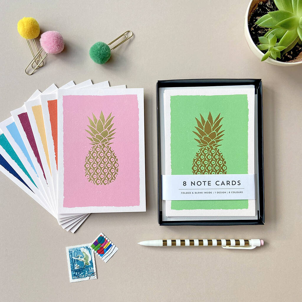 Pineapple Luxury Box Set Of Eight Note Cards, 1 of 10