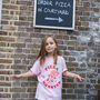Pizza Monster Girls' Slogan T Shirt, thumbnail 2 of 4