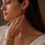 Gold Tennis Necklace Choker Necklace In 16k Gold Plated Irregular Cz Station Necklace,Anniversary Birthday Jewellery Gift, thumbnail 2 of 7