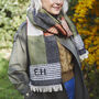 Personalised Check And Square Shawl With Feather Trim, thumbnail 2 of 6
