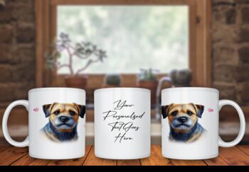 Personalised Blue And Tan Border Terrier Dog Hearts Pet Gift Mug, 2 of 2