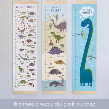Personalised Dinosaur Alphabet Height Chart, 7 of 9