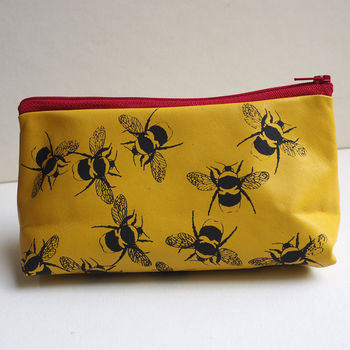 Soft Leather Bees Makeup Bag, 3 of 8